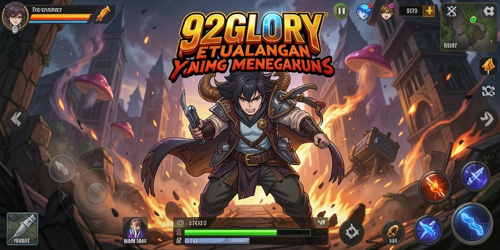 Tangkapan layar dari gameplay mendebarkan 92GLORY.