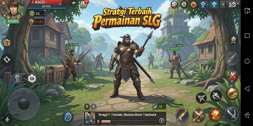 Screenshot gameplay SLG ASG55 yang menunjukkan pertempuran seru.