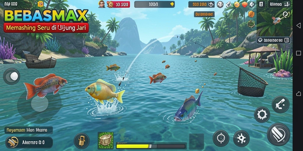 Tangkapan ikan yang berhasil di dalam gameplay BEBASMAX.