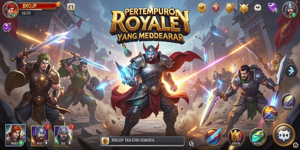 Screenshot BROJP menunjukkan aksi pertarungan yang seru di arena Battle Royale.