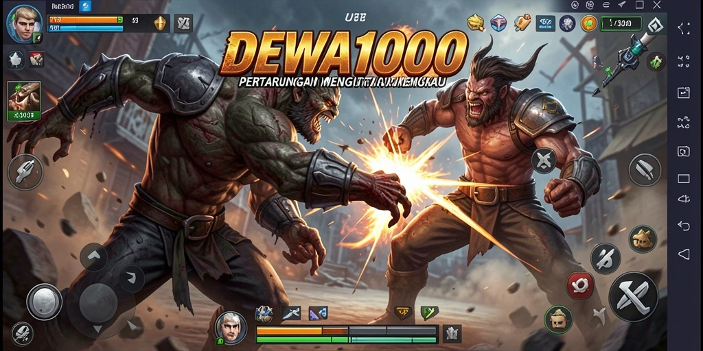 Screenshot DEWA1000 menunjukkan aksi pertempuran yang mendebarkan.
