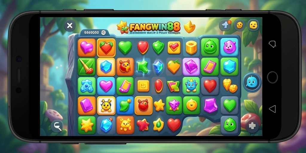 Tampilan gameplay seru FANGWIN88 dengan grafis warna-warni.