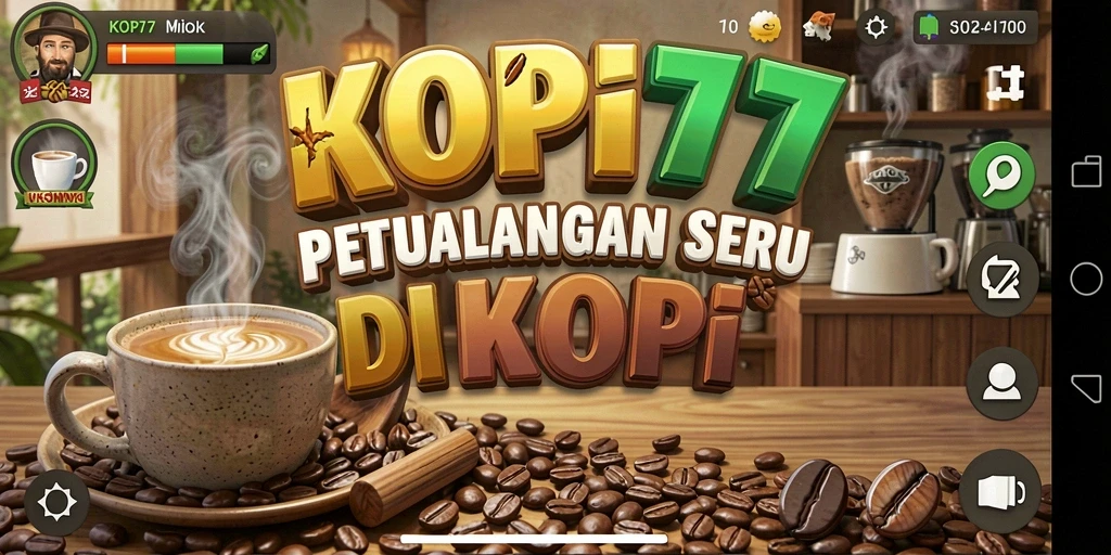 Screenshot gameplay KOPI77 yang menampilkan petualangan seru di dunia kopi.