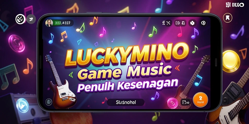 Tampilan gameplay LUCKYMINO yang penuh warna dan interaktif.