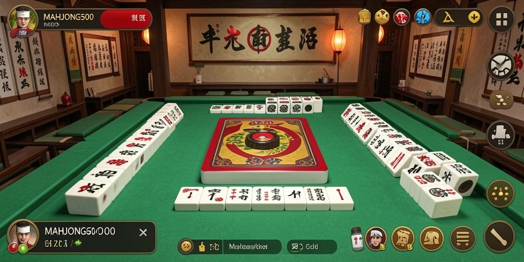 Tampilan gameplay <strong>MAHJONG500</strong> dengan alunan musik menyenangkan.