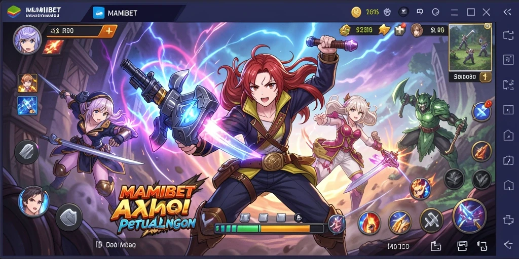 Screenshot utama MAMIBET menampilkan aksi seru karakter Anime dalam pertarungan.