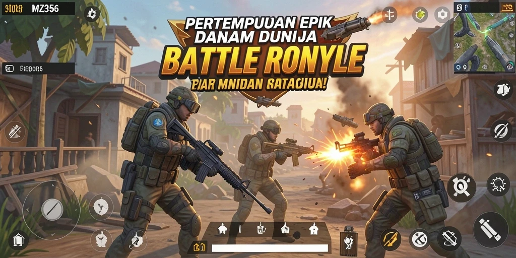 Tampilan layar utama gameplay MZ356 dengan aksi tembak-menembak.
