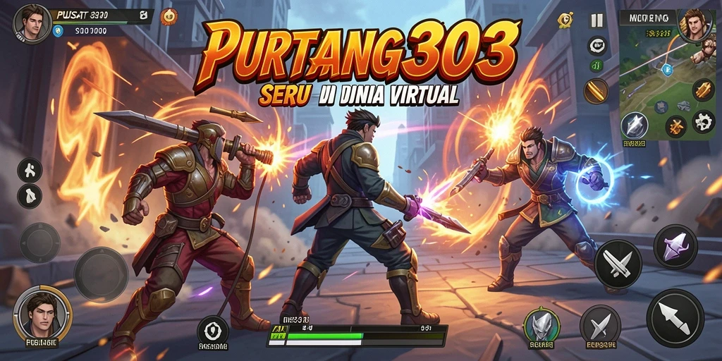 Tampilan aksi mendebarkan dalam PUSAT303 saat bertarung melawan lawan.