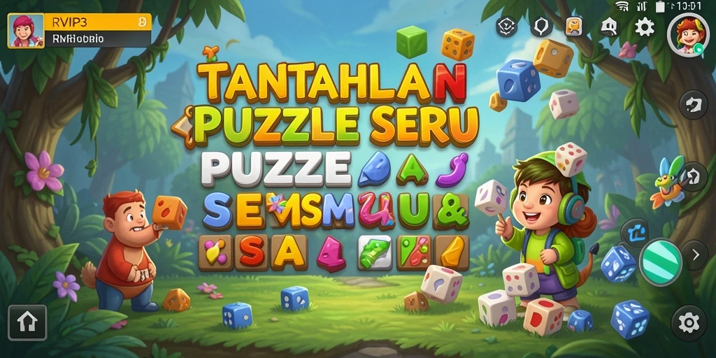 Tangkapan layar utama RVIP3 menunjukkan gameplay puzzle yang menarik dan penuh tantangan.