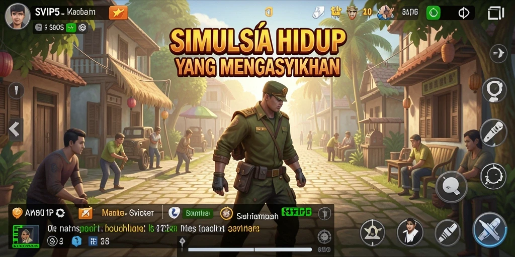 Gameplay SVIP5 yang menampilkan interaksi sosial dan aktivitas sehari-hari.