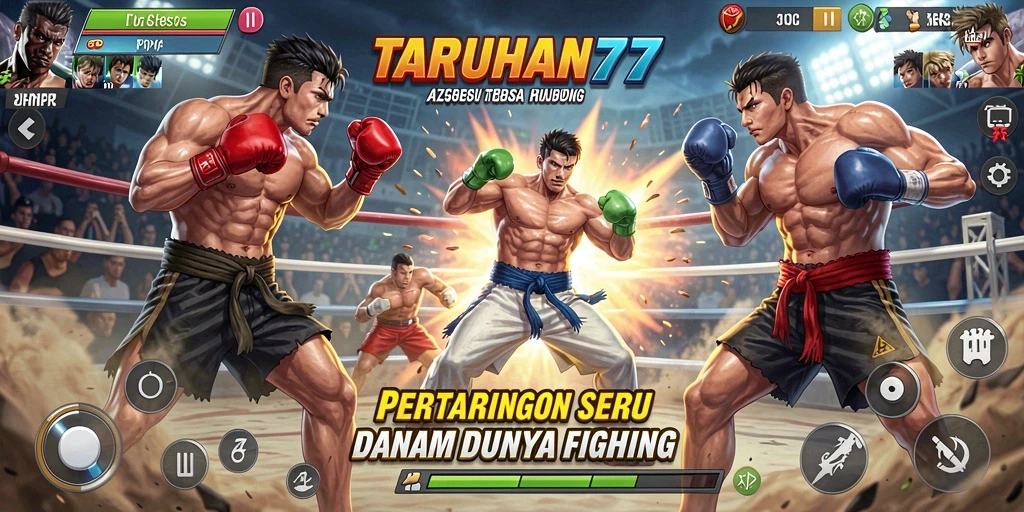 Tangkapan layar menunjukkan pertarungan mendebarkan dalam TARUHAN77.