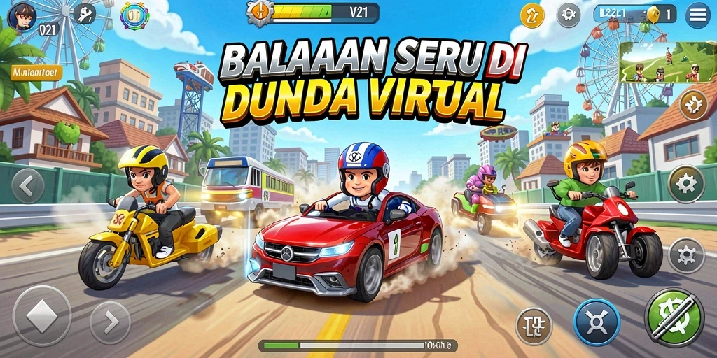 Gameplay menegangkan di V21 dengan balapan penuh aksi.