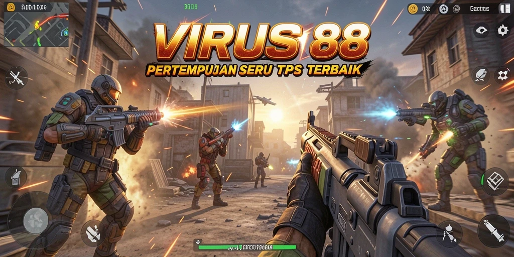 Tangkapan layar <strong>VIRUS88</strong> menampilkan aksi seru dalam pertempuran TPS.